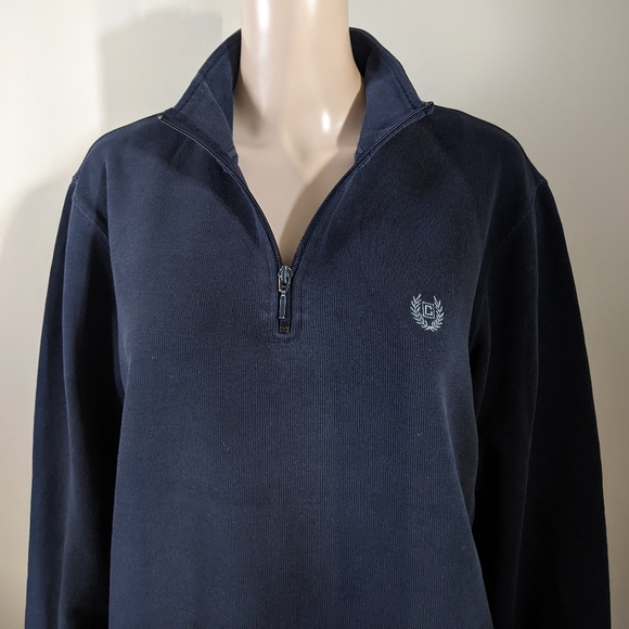 Chaps 1/4 zip knit navy sweater, men's small - Picture 1 of 3